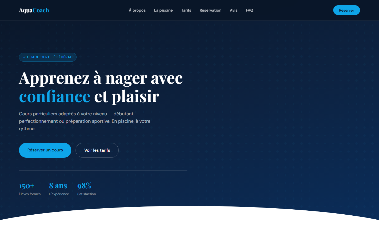Page d'accueil AquaCoach